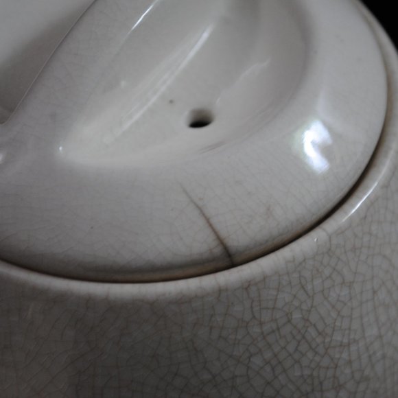 Vintage Porcelain Teapot with Felt Lined Aluminum Warmer - Picture 9 of 16